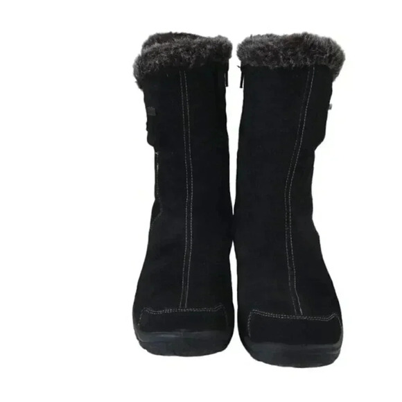 Rieker Suede Winter  Ankle Boots Lined Genuine Leather Black Size 38 - Picture 4 of 12